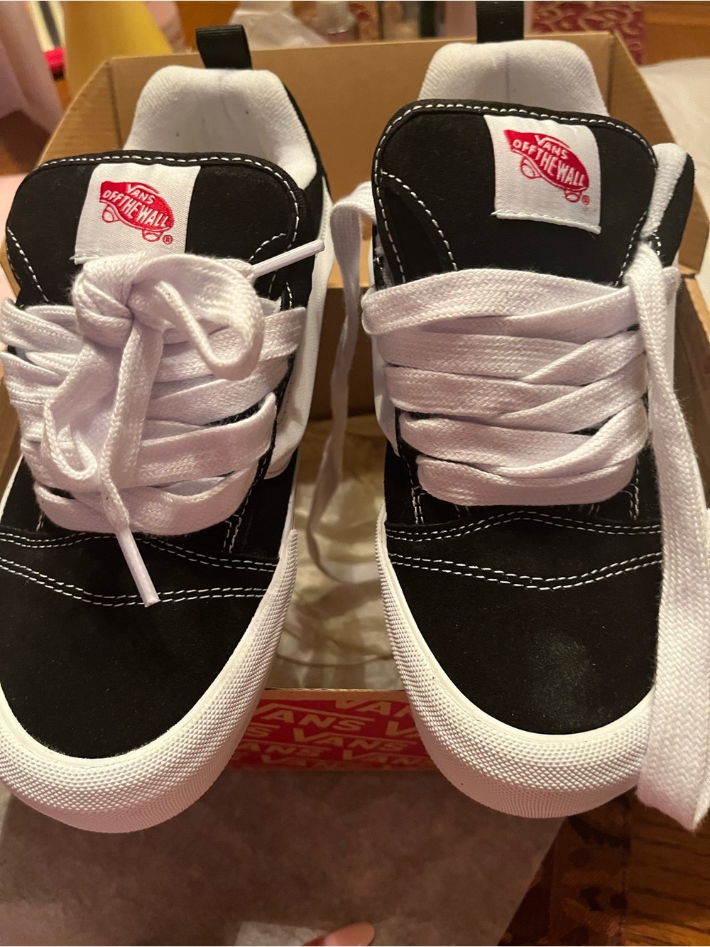 Vans Black and White Knu Skool Women's Sneakers - Picture 3 of 6